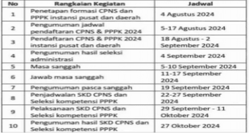 Pendaftaran CPNS dan PPPK Dibuka 18 Agustus-2 September 2024 ini
