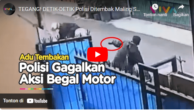 Maling motor tembak polisi pas beraksi, eh malah ditembak balik, satu-satu pada jatuh kayak kartu domino!